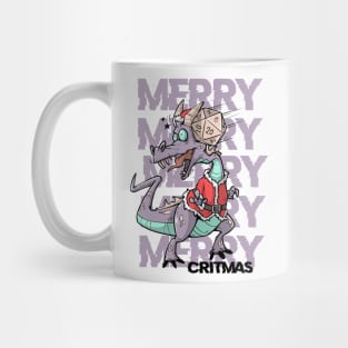 Critical Hit D20 Dice RPG Meme PnP Dragon Merry Critmas Gift Mug